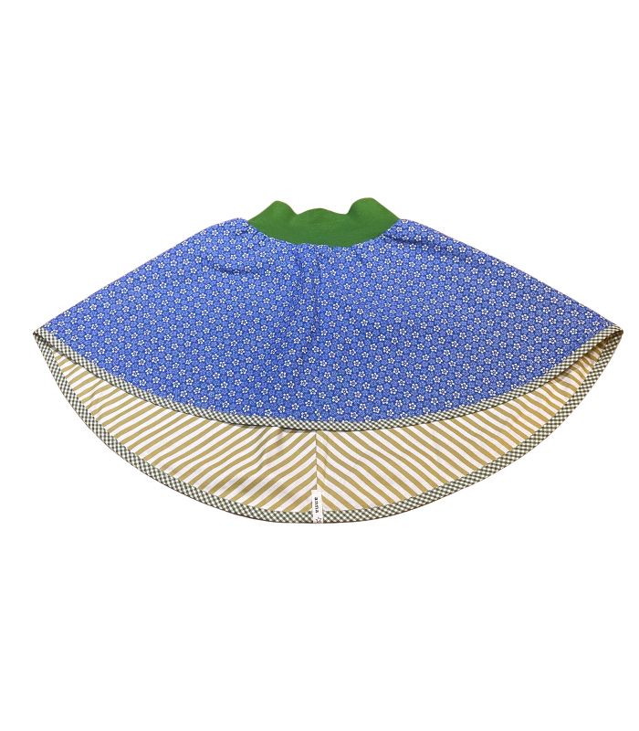 anna * pollack, Wenderock, 110-134, Grün Blau Streif, geblümt, Vorderseite geblümt Blau