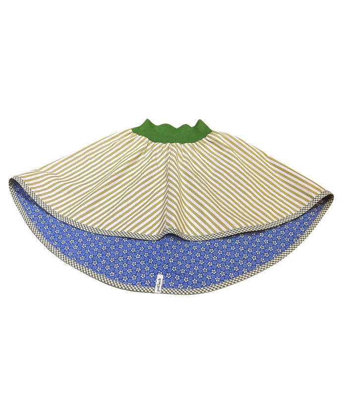 anna * pollack, Wenderock, 110-134, Grün Blau Streif, geblümt, Vorderseite Streif grün