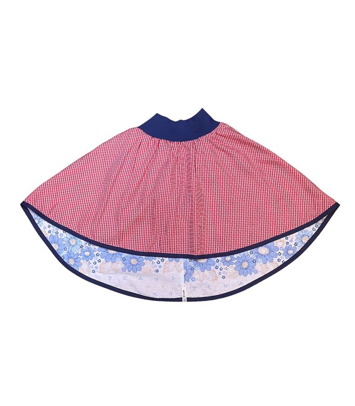 anna * pollack, Wenderock 134-152, rot blau, Vorderseite Karo rot