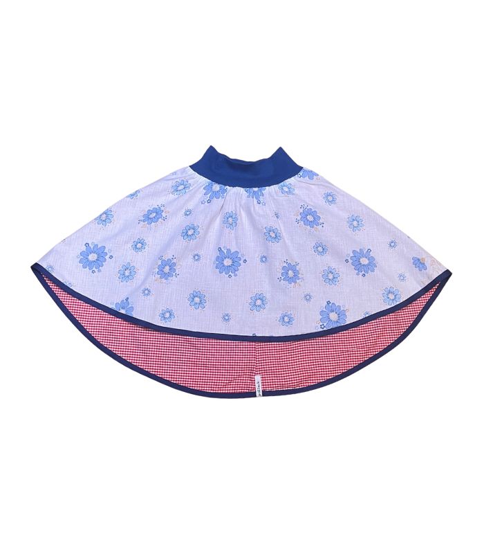 anna * pollack, Wenderock 134-152, rot blau, Vorderseite Blau geblümt