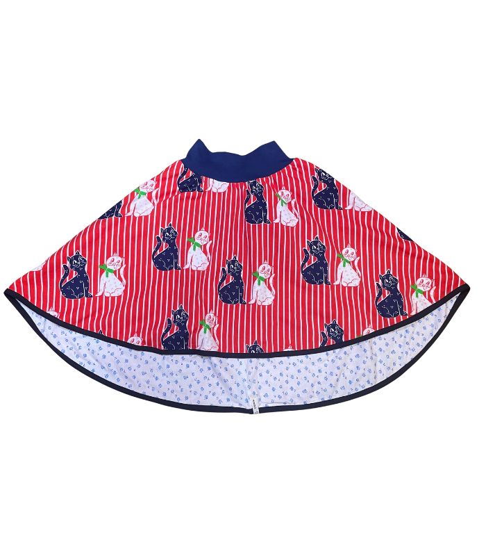 anna * pollack, Wenderock 152-164, Jersey, Katzen und blumig, Vorderseite Katzig