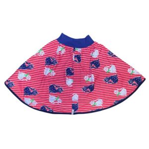 anna * pollack, Wenderock 152-164, Katzen und blumig, Jersey, Vorderseite Blumig Blau