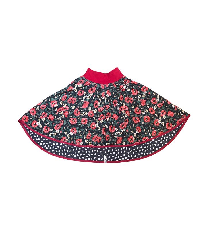 anna * pollack, Wenderock 152-164, rot blumig, Vorderseite Blumig Rot