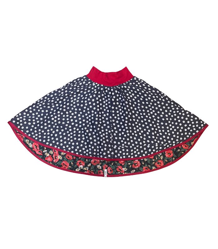 anna * pollack, Wenderock 152-164, rot blumig, Vorderseite Blumig Schwarz