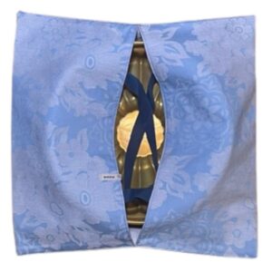 anna * pollack, Cake Boy, Kuchen-, Torte-, Quiche- oder Pizzatragetasche, Baumwolle hellblau geblümt, Kuchenform innen