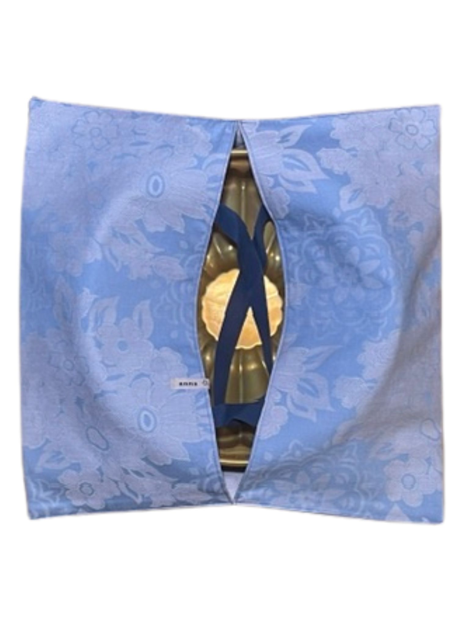 anna * pollack, Cake Boy, Kuchen-, Torte-, Quiche- oder Pizzatragetasche, Baumwolle hellblau geblümt, Kuchenform innen