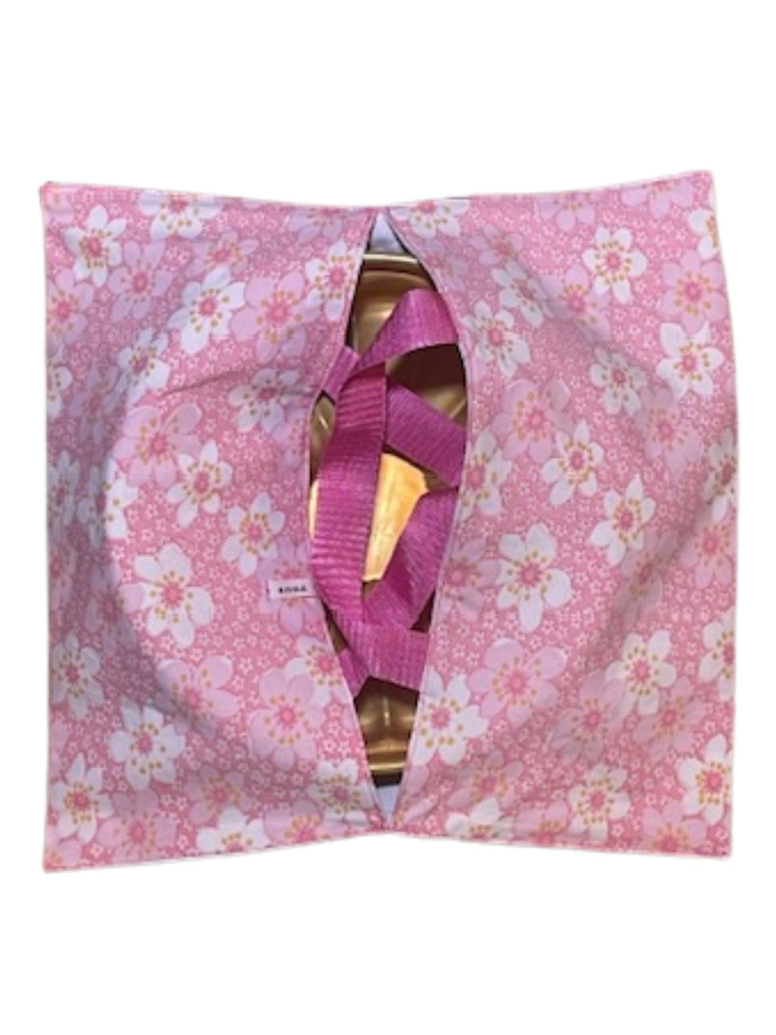 anna * pollack, Cake Boy, Kuchen-, Torte-, Quiche- oder Pizzatragetasche, Baumwolle rosa geblümt, Kuchenform innen