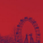 Foto vom Riesenrad mit rotem Filter
