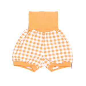 Dirndlshorty, 56-80, gelber Dirndlstoff, Bund gelb