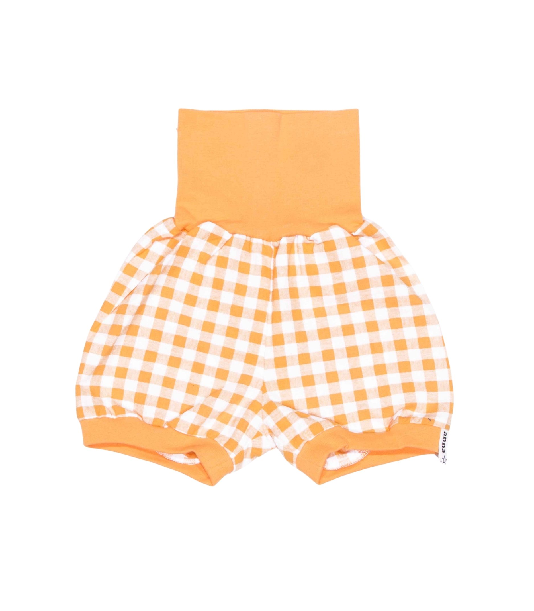 Dirndlshorty, 56-80, gelber Dirndlstoff, Bund gelb