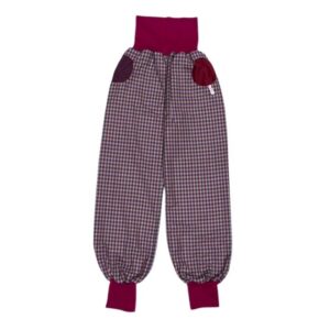 anna * pollack, PIratenhose Mixed, 152-164, Kariert grau und bordeaux, Bund und Taschen Weinrot